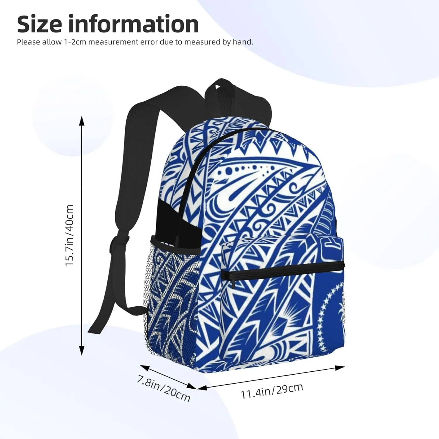 Chuuk Polynesian Pattern Luxury Backpack 16 Inch Laptop Backpacks For Women Men Large Bags For Travel Hiking Camping Day Pack Outdoor Daypack