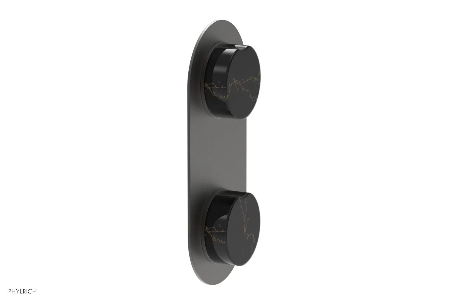 CIRC - Thermostatic Valve with Volume Control or Diverter - Black Marble Handle 4-710