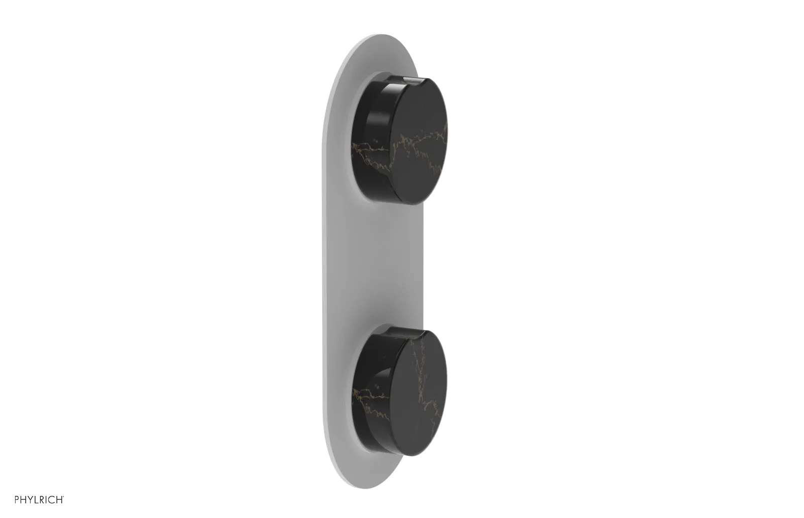 CIRC - Thermostatic Valve with Volume Control or Diverter - Black Marble Handle 4-710