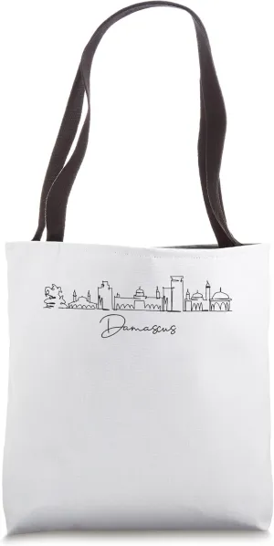 city skyline travel souvenir tourist damascus syria Tote Bag
