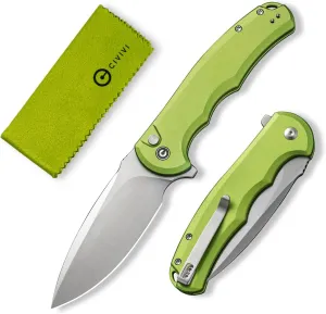 CIVIVI Button Lock Praxis Pocket Knife for EDC, Folding Knife Upgrade with Flipper 3.75" Nitro-V Blade plus Aluminum Handle, Cool Stylish Gift for Men Women C18026E-3