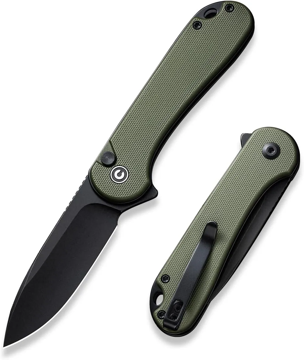 CIVIVI Elementum II Pocket Folding Knife, 2.96" Nitro-V Steel Blade G10 Handle Utility Knife with Deep Carry Pocket Clip for Camping Hiking Hunting C18062P-3