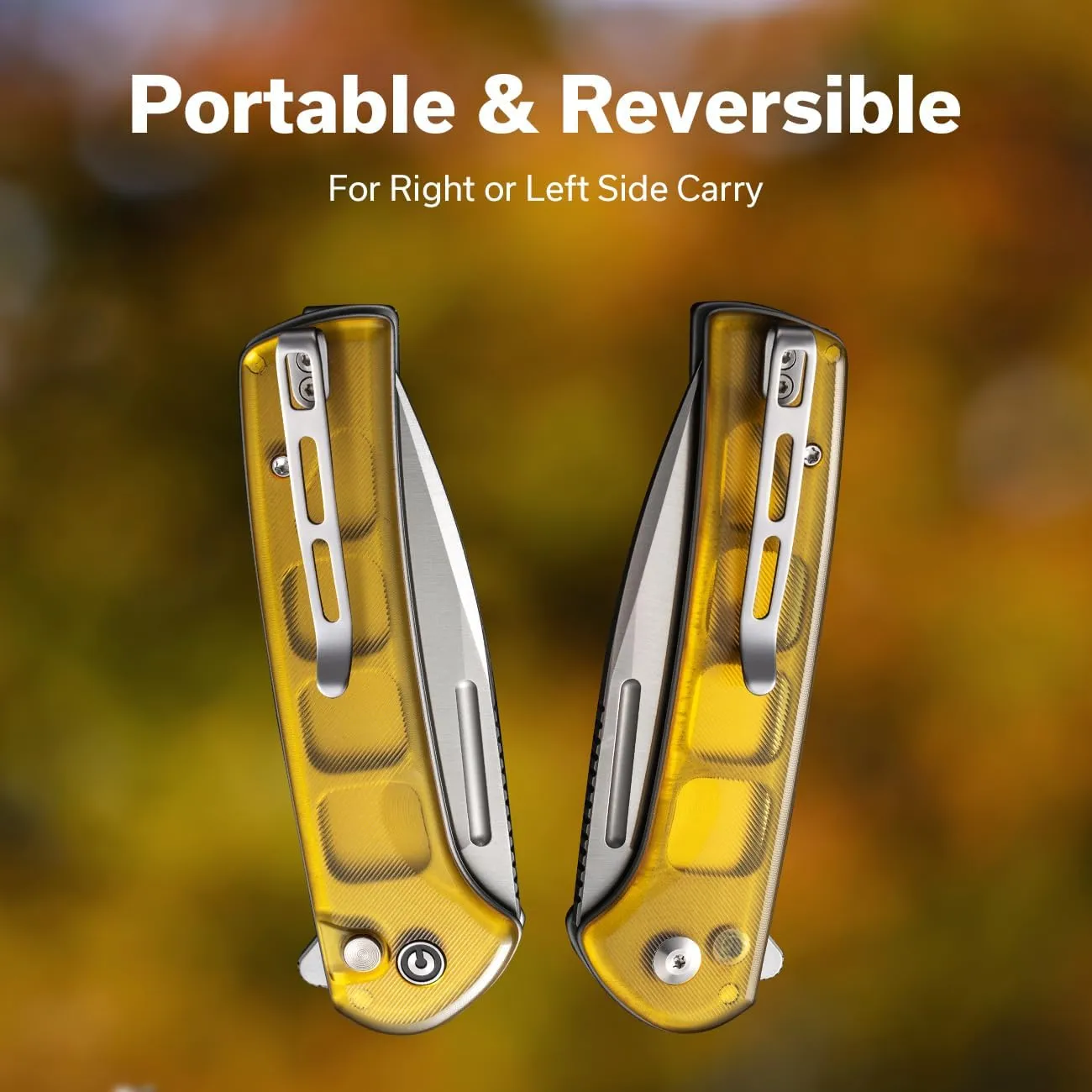 CIVIVI Pocket Folding Button Lock Knife with Flipper Opener for EDC, 3.48" Nitro-V Blade Ultem Handle, Conspirator Utility Knife for Outdoor C21006-5
