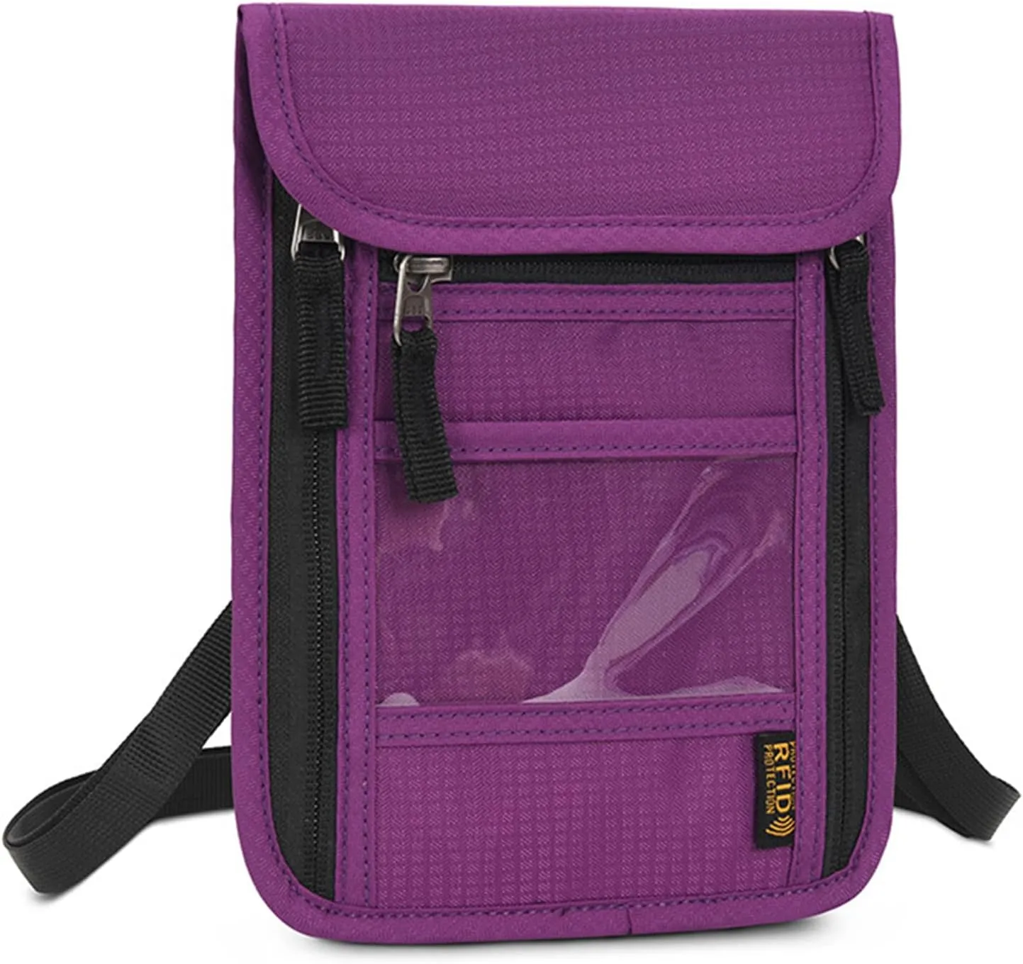 Clakllie Waterproof Travel Bags Adjustable Fashion Ideal Neck Bag Utility Phone Bag Passport Bag for Personal Items Credit Card,Purple