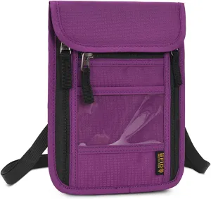 Clakllie Waterproof Travel Bags Adjustable Fashion Ideal Neck Bag Utility Phone Bag Passport Bag for Personal Items Credit Card,Purple