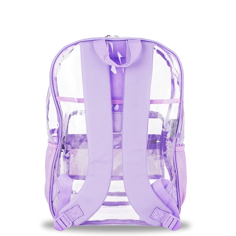 Clear Laptop Backpack in Digital Lavender