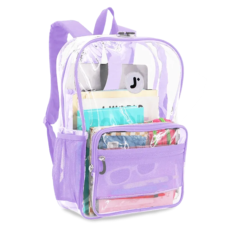 Clear Laptop Backpack in Digital Lavender