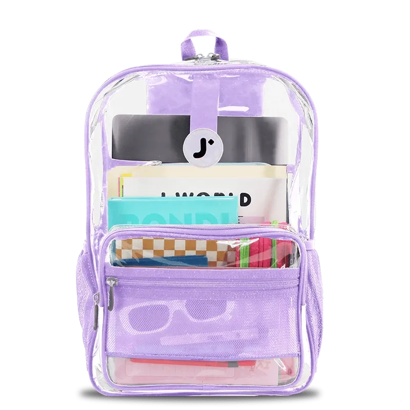 Clear Laptop Backpack in Digital Lavender