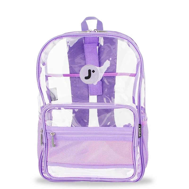 Clear Laptop Backpack in Digital Lavender