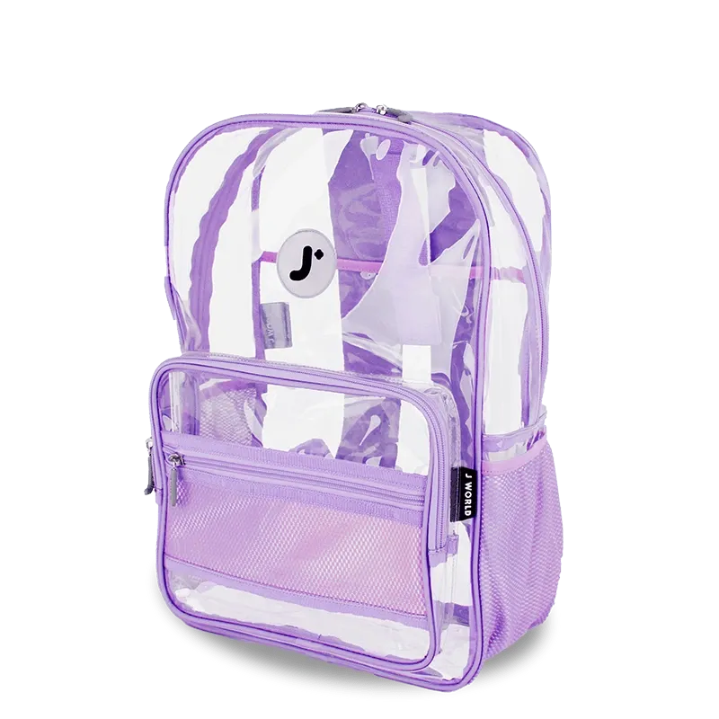 Clear Laptop Backpack in Digital Lavender