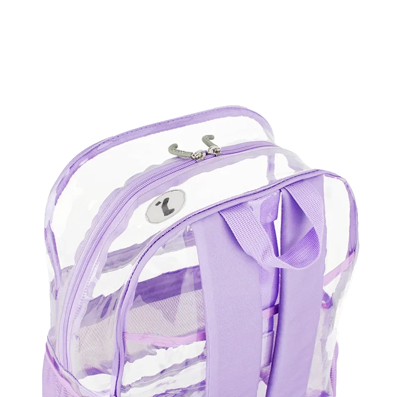 Clear Laptop Backpack in Digital Lavender