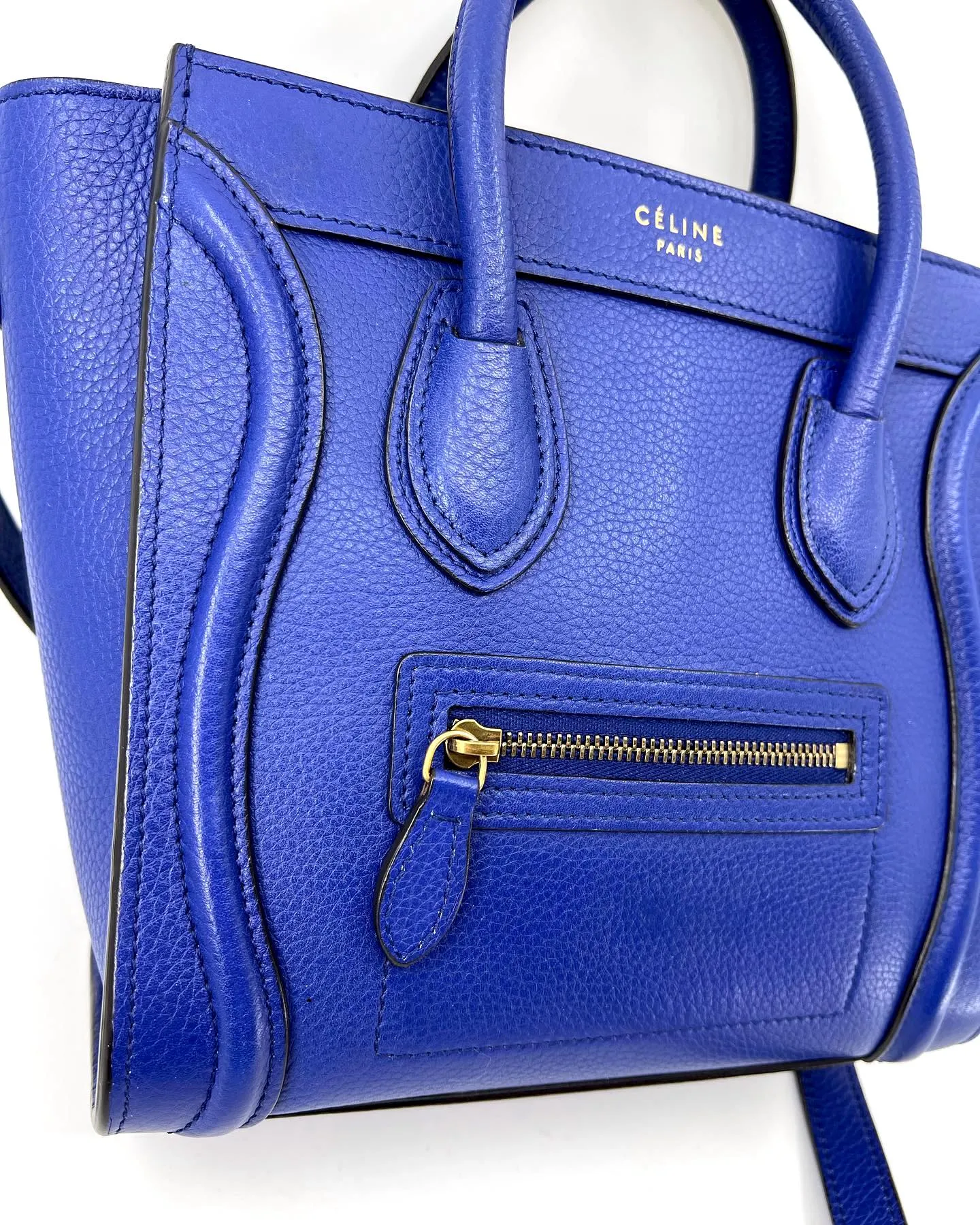 CÉLINE DRUMMED CALFSKIN  NANO BAG
