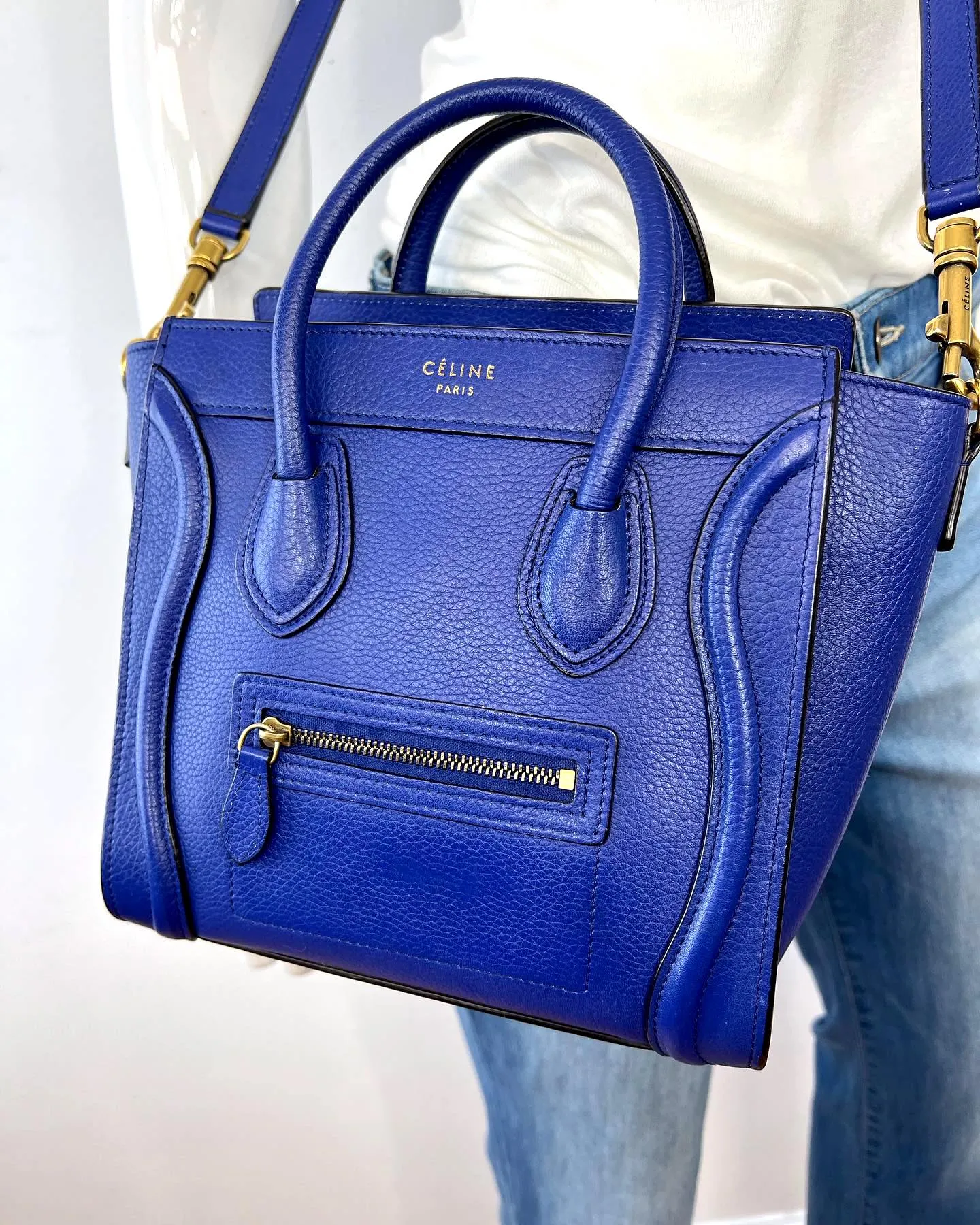 CÉLINE DRUMMED CALFSKIN  NANO BAG