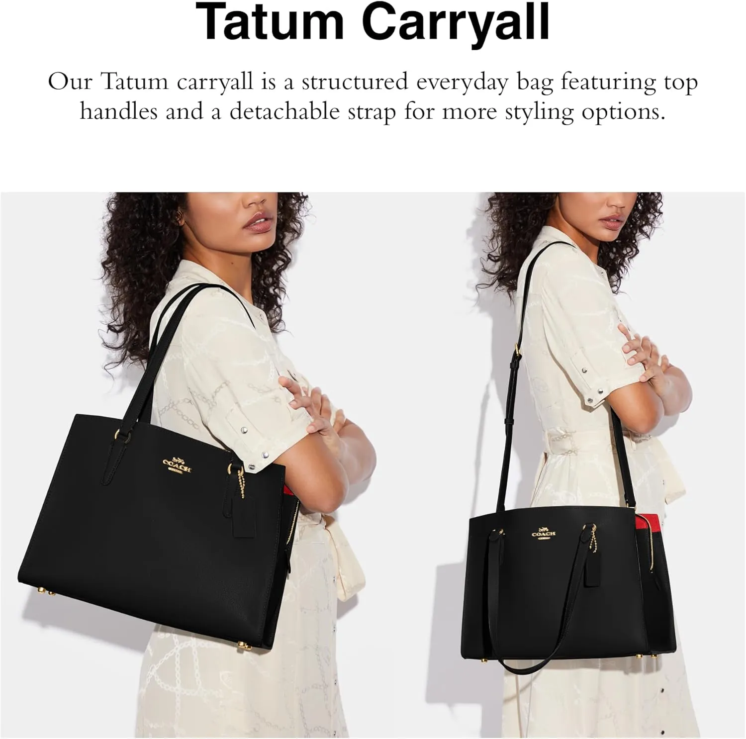 COACH Tatum Carryall 40, Black True Red