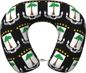 Coat of arms of Equatorial Guinea Neck Pillow Memory Foam U-Shaped Travel Neck Pillow for Airplanes Car Home