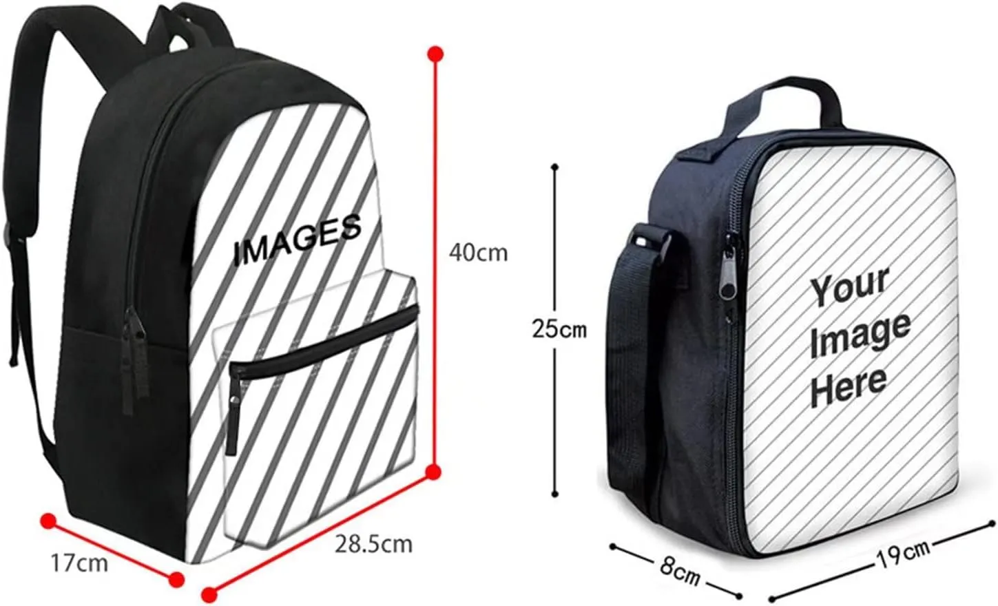 COEQINE Kids School Bus Backpack Set, Large Lunch Tote Bag With Adjustable Shoulder Strap Book Daypack for Travel Middle School