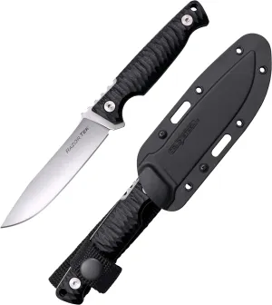 COLD STEEL Razor Tek 4" 4116 Stainless Steel Clip Point Fixed Blade EDC Outdoor Camping Hunting Utility Knife, 4" Ergonomic Textured Handle, Weather-Resistant Secure-Ex Sheath