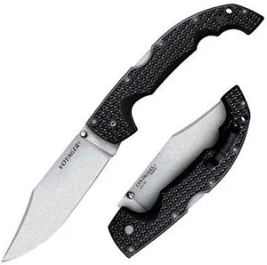 Cold Steel XL Voyager 5.5" AUS10A Clip Point Razor-Sharp Blade 6.75" Griv-Ex Handle Everyday Carry Tactical Folding Knife w/Tri-Ad Lock