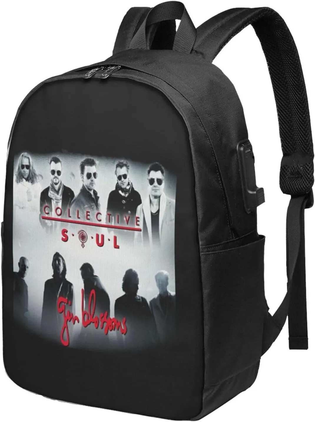 Collective Music Soul Bookbag Travel Laptop Bag For 17 Inch Notebook With Usb Charging Port