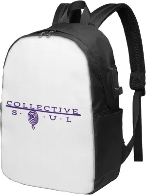 Collective Music Soul Bookbag Travel Laptop Bag For 17 Inch Notebook With Usb Charging Port