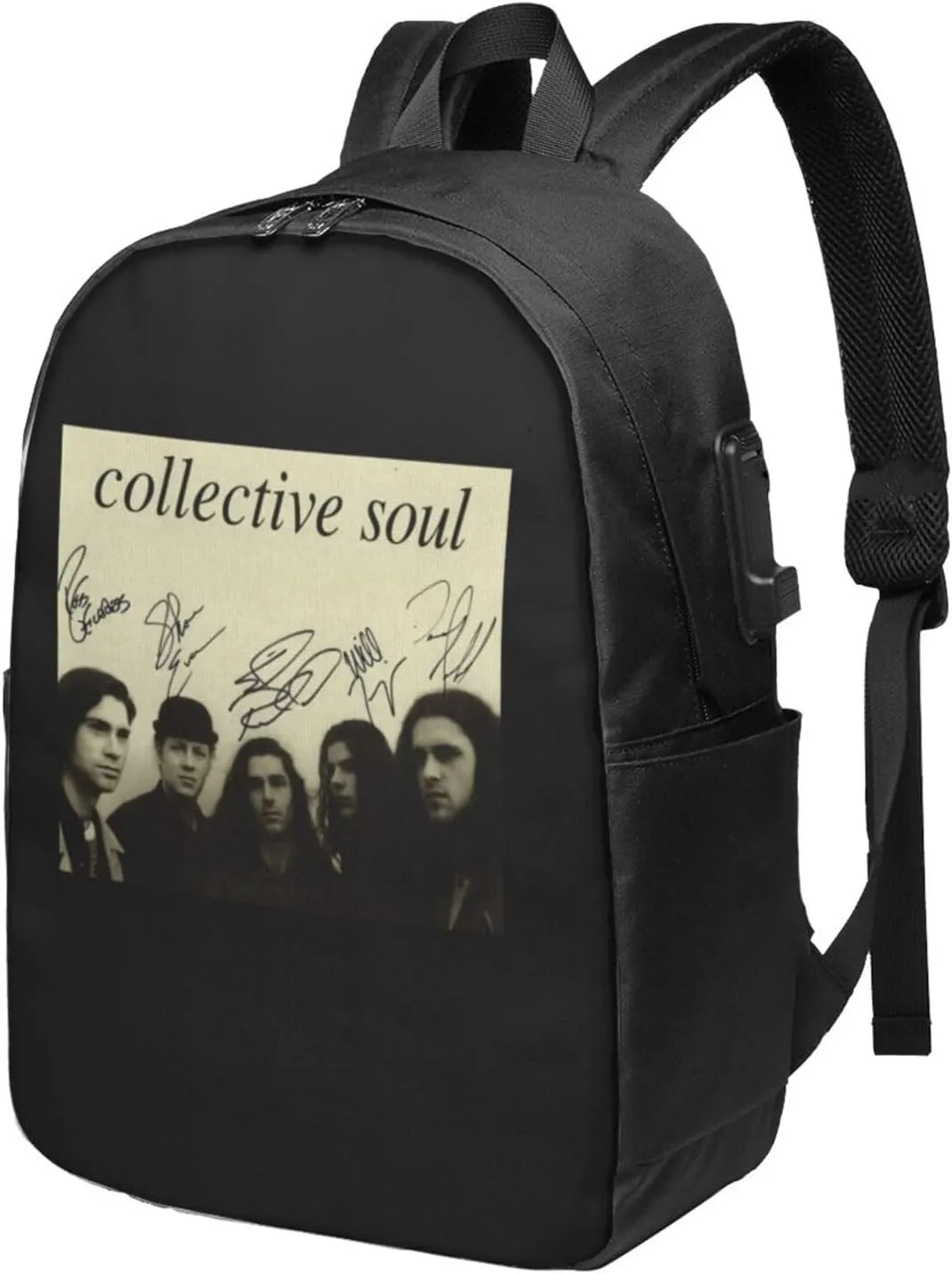 Collective Music Soul Bookbag Travel Laptop Bag For 17 Inch Notebook With Usb Charging Port