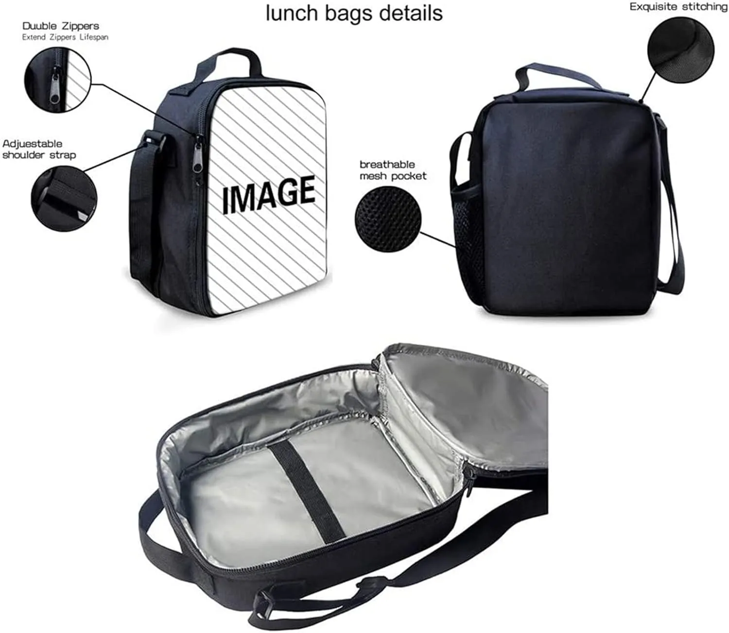 Coloranimal 3 Piece School Backpack Set for School Students Girls Boys Cool 3D Basketball Ball Print Black Casual Dailypack Bookbag