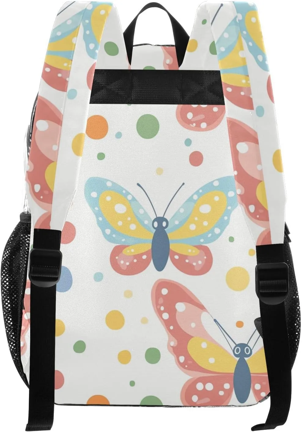 Colorful Butterflies Dots Illustration Clear School Backpacks Clear Backpacks For Teen Girls Seethrough Heavy Duty Back Pack