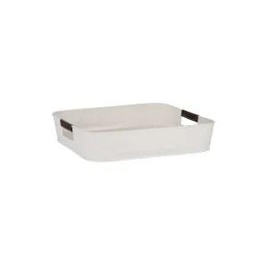 Coney Island Creme Square Tray with Leather Handle 365x365x75mm