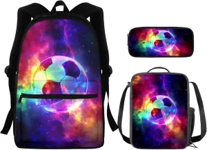 Cool Football Kids Bookbags for Boys Ages 5 To 8 Kids School Backpack for Girls Kindergarten Anti-Theft Back Pack with Laptop Compartment for College Students Kids Travel Daypack
