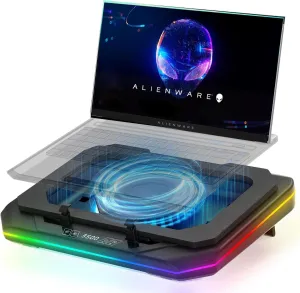 Cooling Pad for Dell Alienware m17 m16 m15 x17 x16 x15 x14 Area-51m 14-17 inch Gaming Laptop,Cooler it is Undoubtedly The King of Heat Dissipation with Powerful Turbo Fan,6 RGB Light Mode,Touch Start