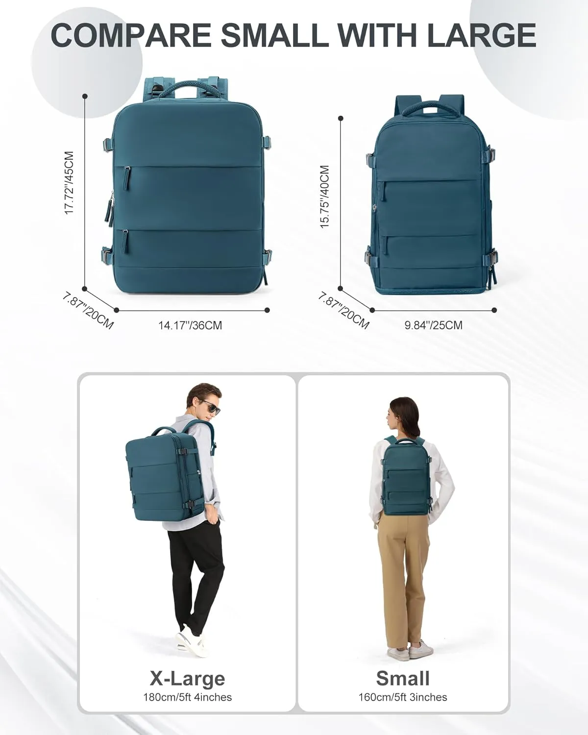 coowoz Travel Backpack Carry On for Women Man Gym Backpack with Laptop Compartment Mochila de Viaje Teacher Personal Item Backpack Airplane Accessories Must Haves Peacock Blue Small