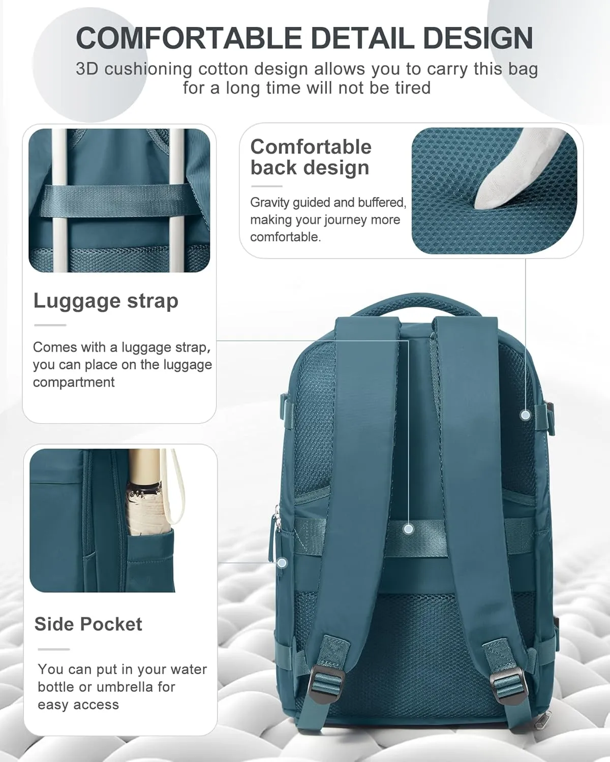 coowoz Travel Backpack Carry On for Women Man Gym Backpack with Laptop Compartment Mochila de Viaje Teacher Personal Item Backpack Airplane Accessories Must Haves Peacock Blue Small