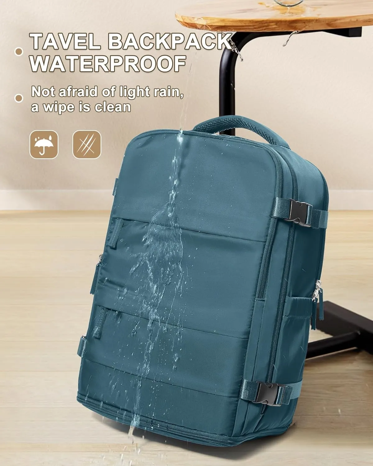 coowoz Travel Backpack Carry On for Women Man Gym Backpack with Laptop Compartment Mochila de Viaje Teacher Personal Item Backpack Airplane Accessories Must Haves Peacock Blue Small