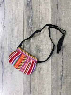 Cotton Gheri Zip Purse With Strap