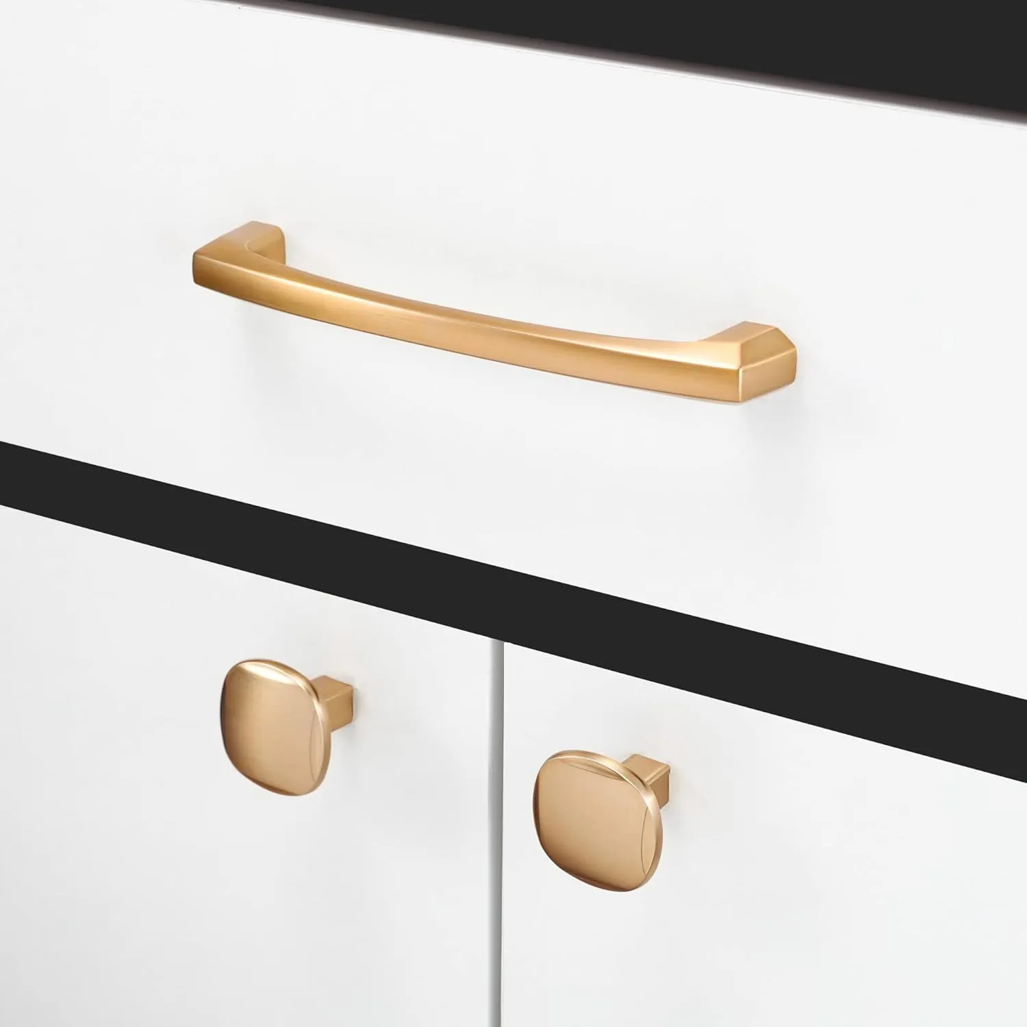COTYKILEY 10 Pack 5 Inch(128mm) Champagne Copper Kitchen Cabinet Handles Brushed Brass Cabinet Pulls Cabinet Door Handles Gold Kitchen Cabinet Hardware