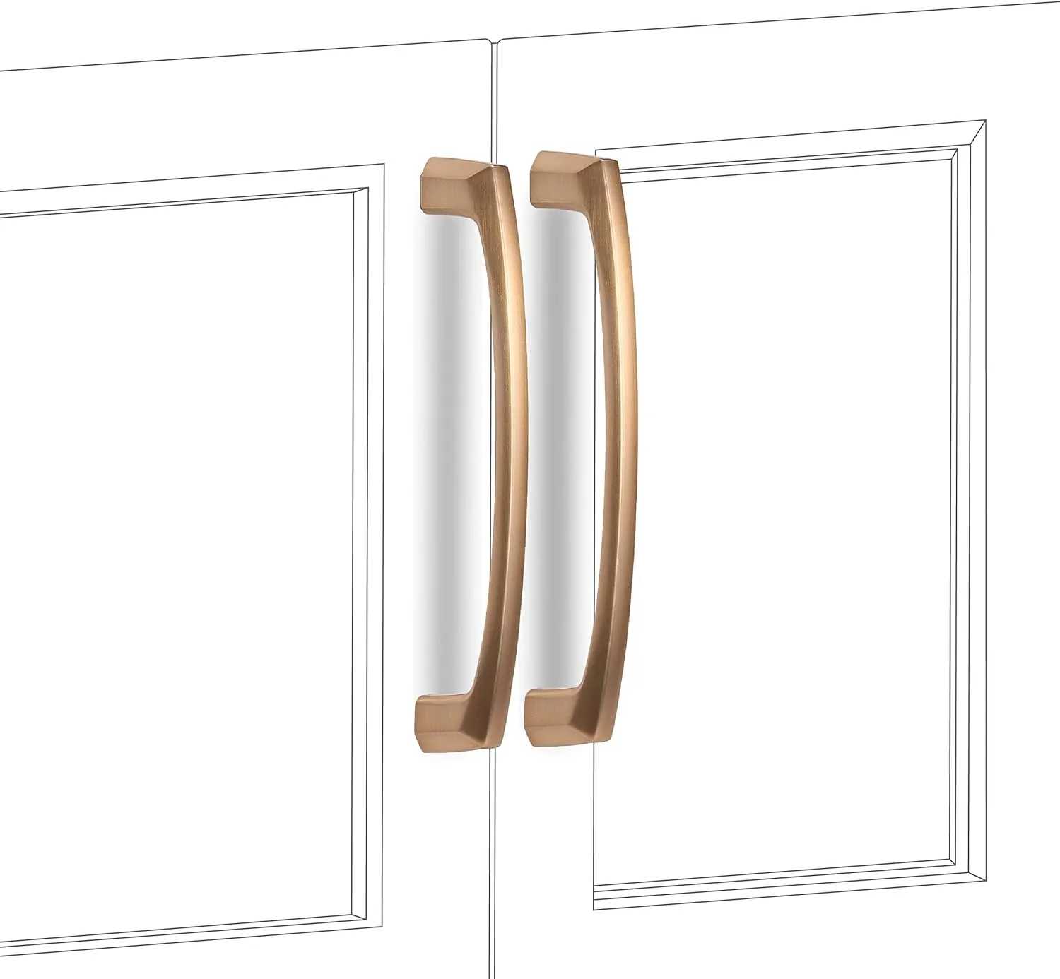 COTYKILEY 10 Pack 5 Inch(128mm) Champagne Copper Kitchen Cabinet Handles Brushed Brass Cabinet Pulls Cabinet Door Handles Gold Kitchen Cabinet Hardware