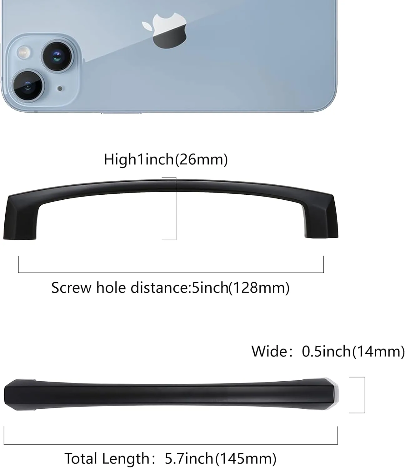 COTYKILEY 10 Pack 5 Inch(128mm) Matte Black Kitchen Cabinet Handles Cabinet Pulls Cabinet Door Handles Kitchen Cabinet Hardware Cupboard Drawer Pulls Dresser Handles