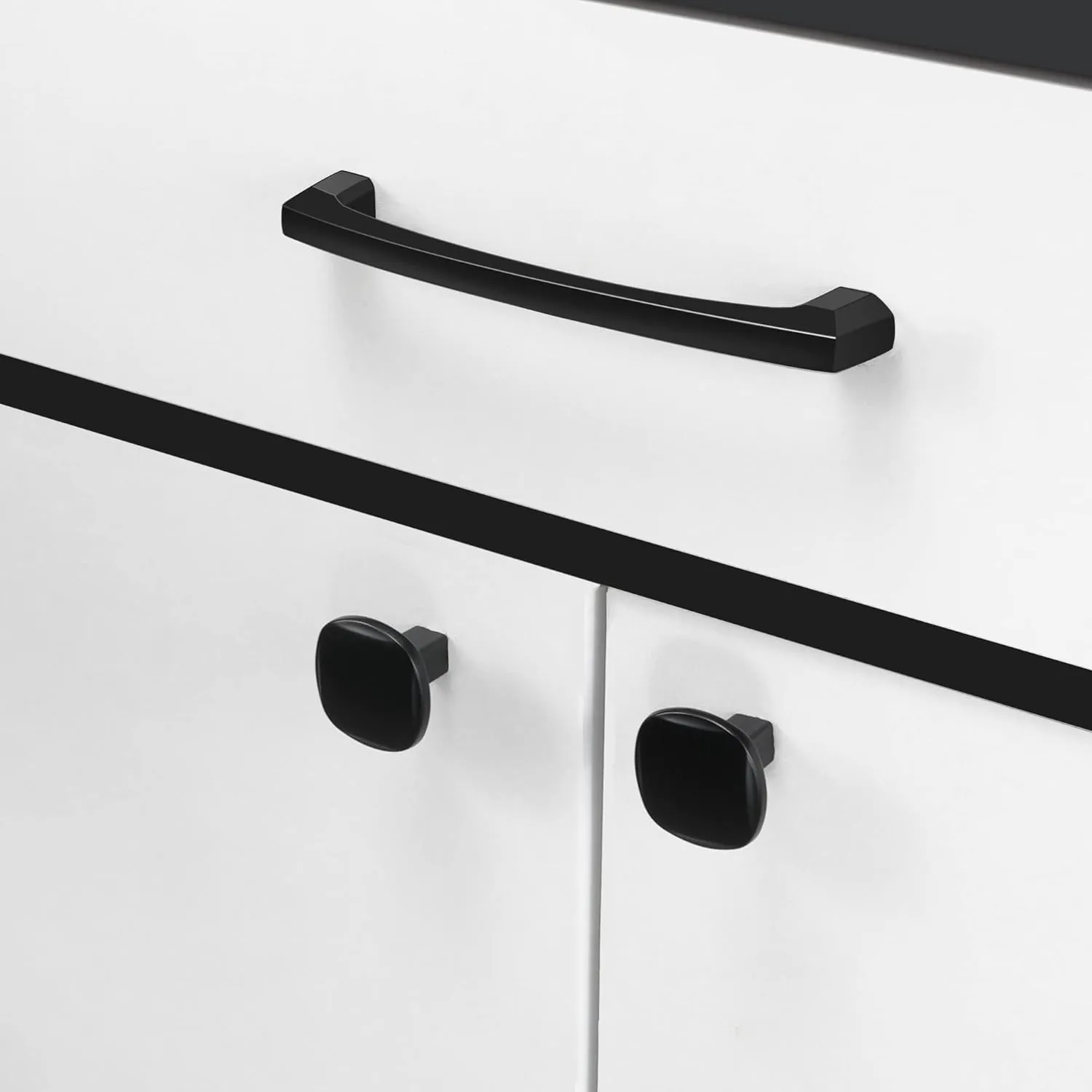 COTYKILEY 10 Pack 5 Inch(128mm) Matte Black Kitchen Cabinet Handles Cabinet Pulls Cabinet Door Handles Kitchen Cabinet Hardware Cupboard Drawer Pulls Dresser Handles