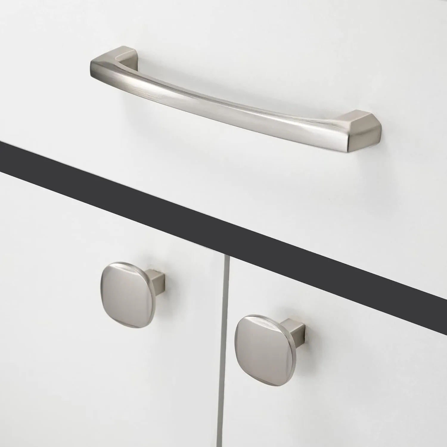 COTYKILEY 10 Pack 5Inch(128mm) Brushed Satin Nickel Kitchen Cabinet Handles Silver Cabinet Pulls Cabinet Door Handles Kitchen Cabinet Hardware Cupboard Drawer Pulls Dresser Handles