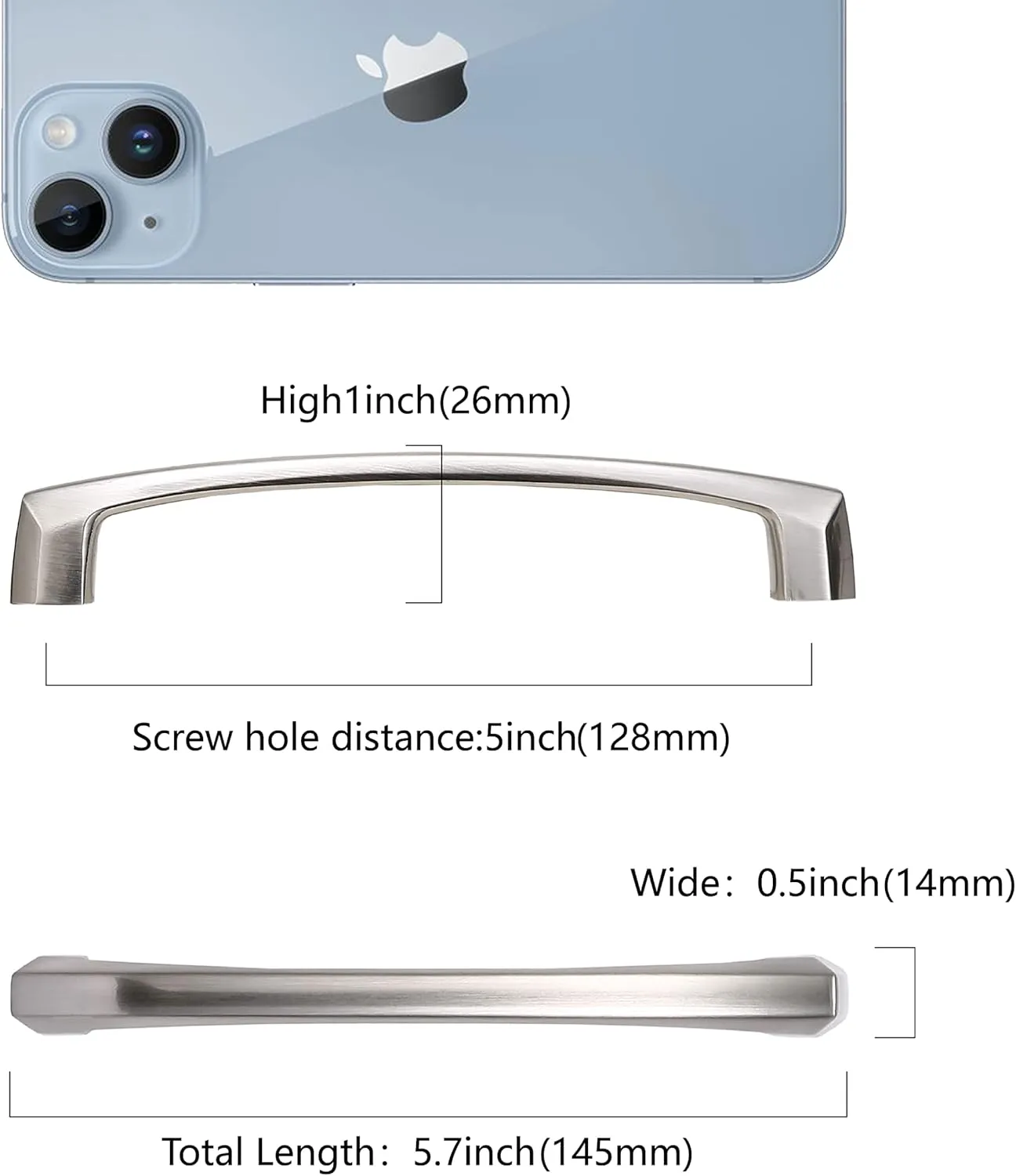 COTYKILEY 10 Pack 5Inch(128mm) Brushed Satin Nickel Kitchen Cabinet Handles Silver Cabinet Pulls Cabinet Door Handles Kitchen Cabinet Hardware Cupboard Drawer Pulls Dresser Handles