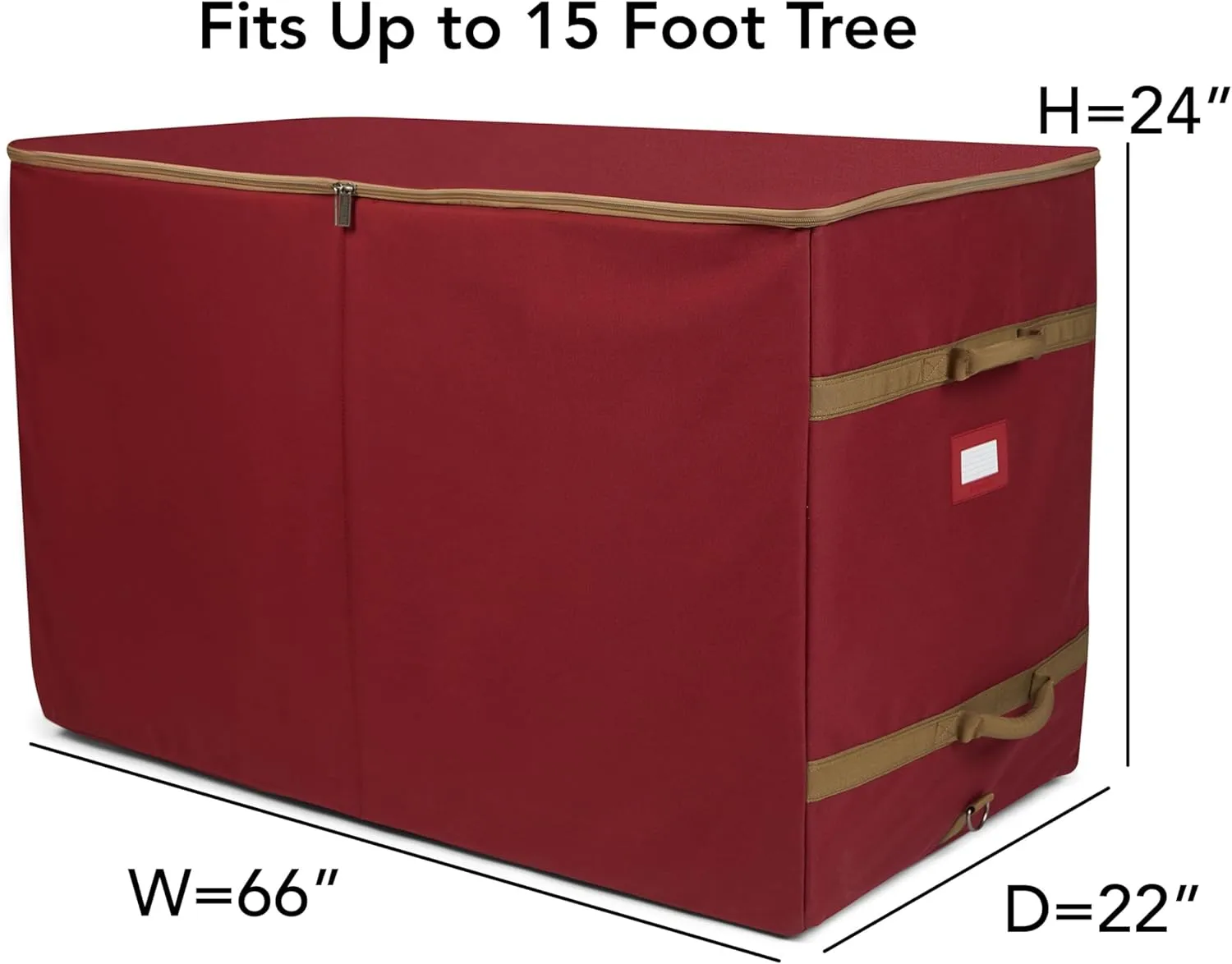 Covermates Keepsakes Christmas Tree Structured Rolling Storage Bag - Superior Protection, Reinforced Handles - Holiday Storage, Red