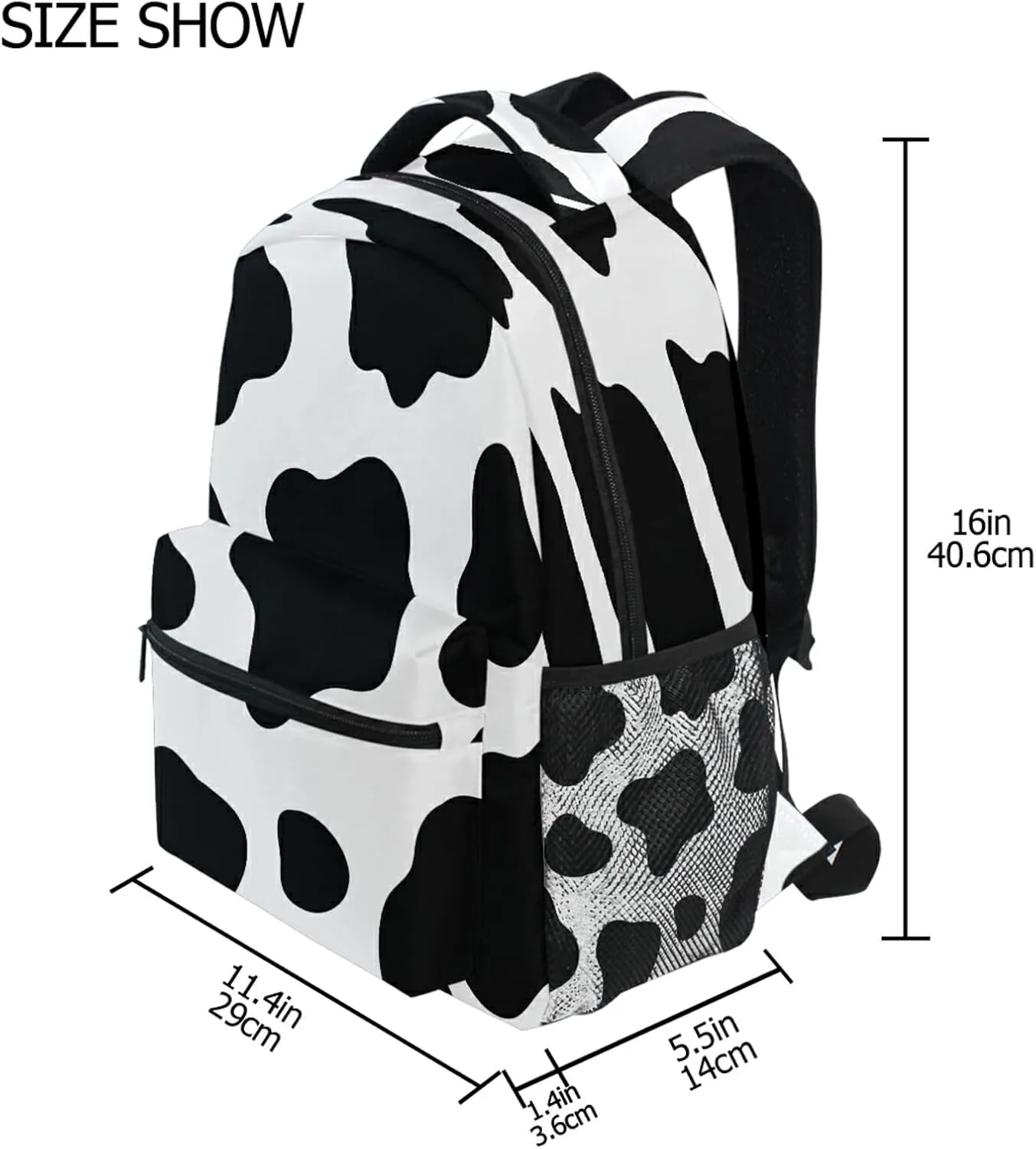 Cow Printed Backpack School Bags Bookbags for Kids Daypack Bag Laptop Backpacks