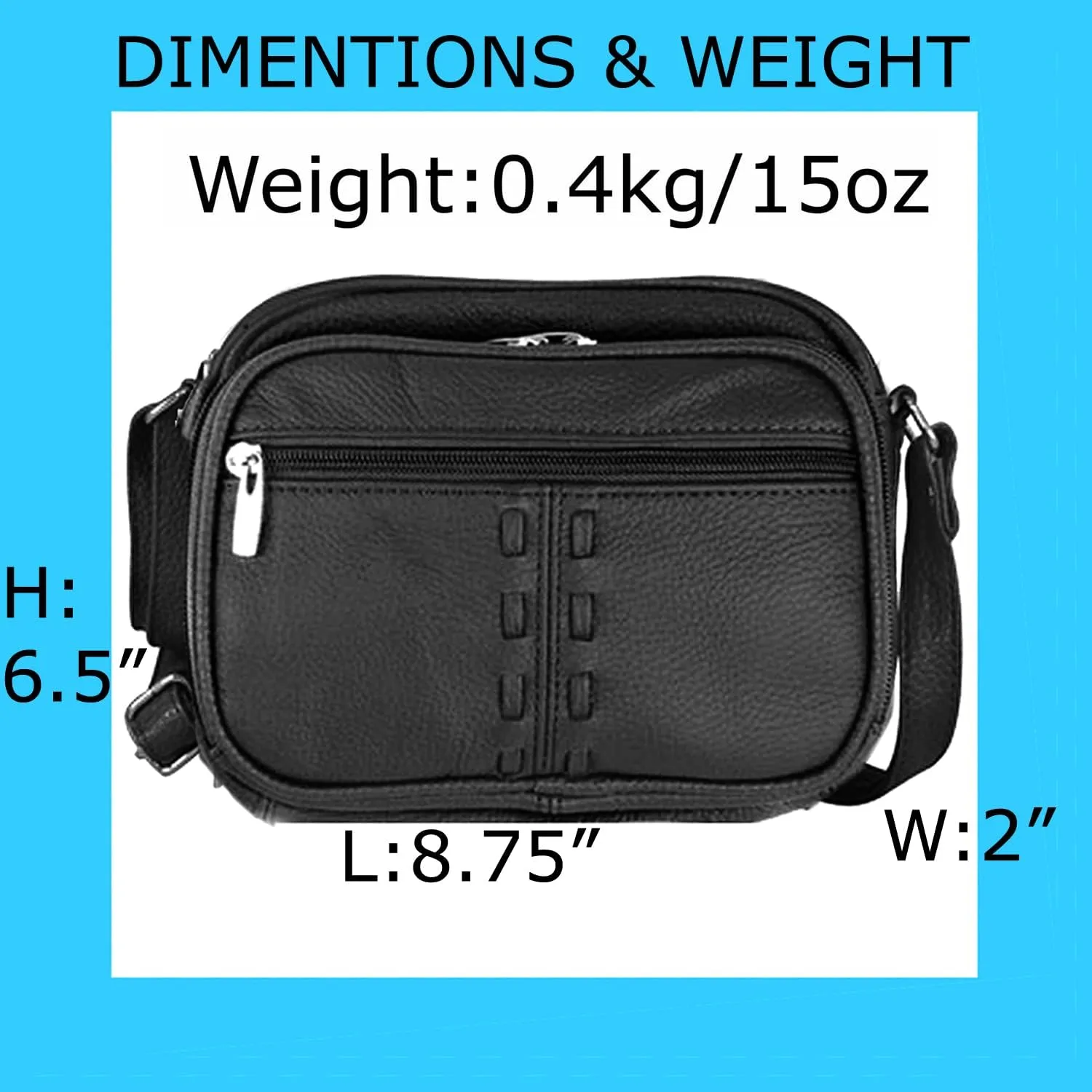 Cowhide Leather Women's Shoulder Purse Small Cross Body Organizer Bag with Many Pockets