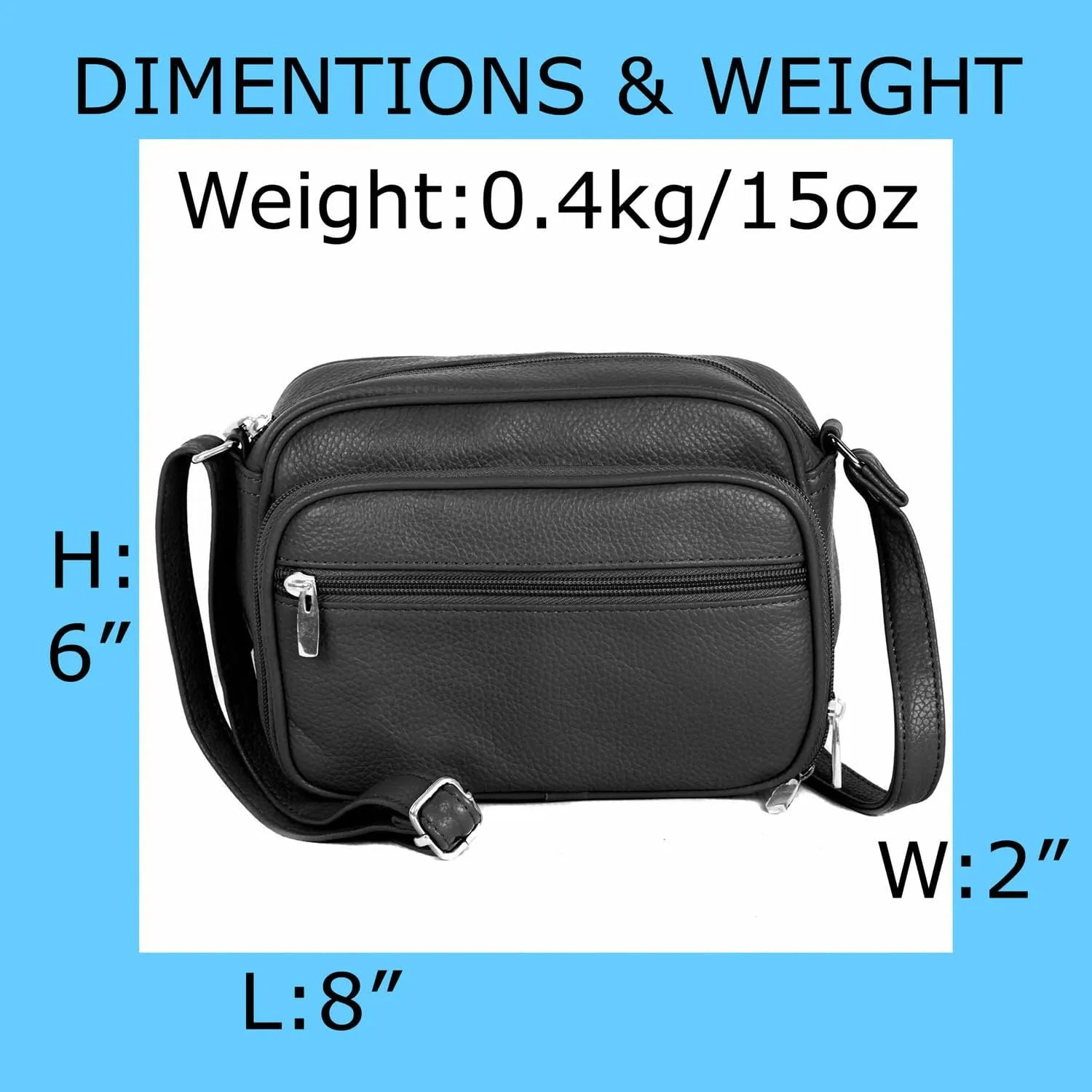 Cowhide Leather Women's Shoulder Purse Small Cross Body Organizer Bag with Many Pockets