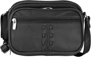 Cowhide Leather Women's Shoulder Purse Small Cross Body Organizer Bag with Many Pockets