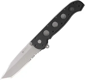 CRKT M16-12Z EDC Folding Pocket Knife: Everyday Carry, Serrated Edge Blade, Tanto, Automated Liner Safety, Nylon Handle, Pocket Clip, One Size Black