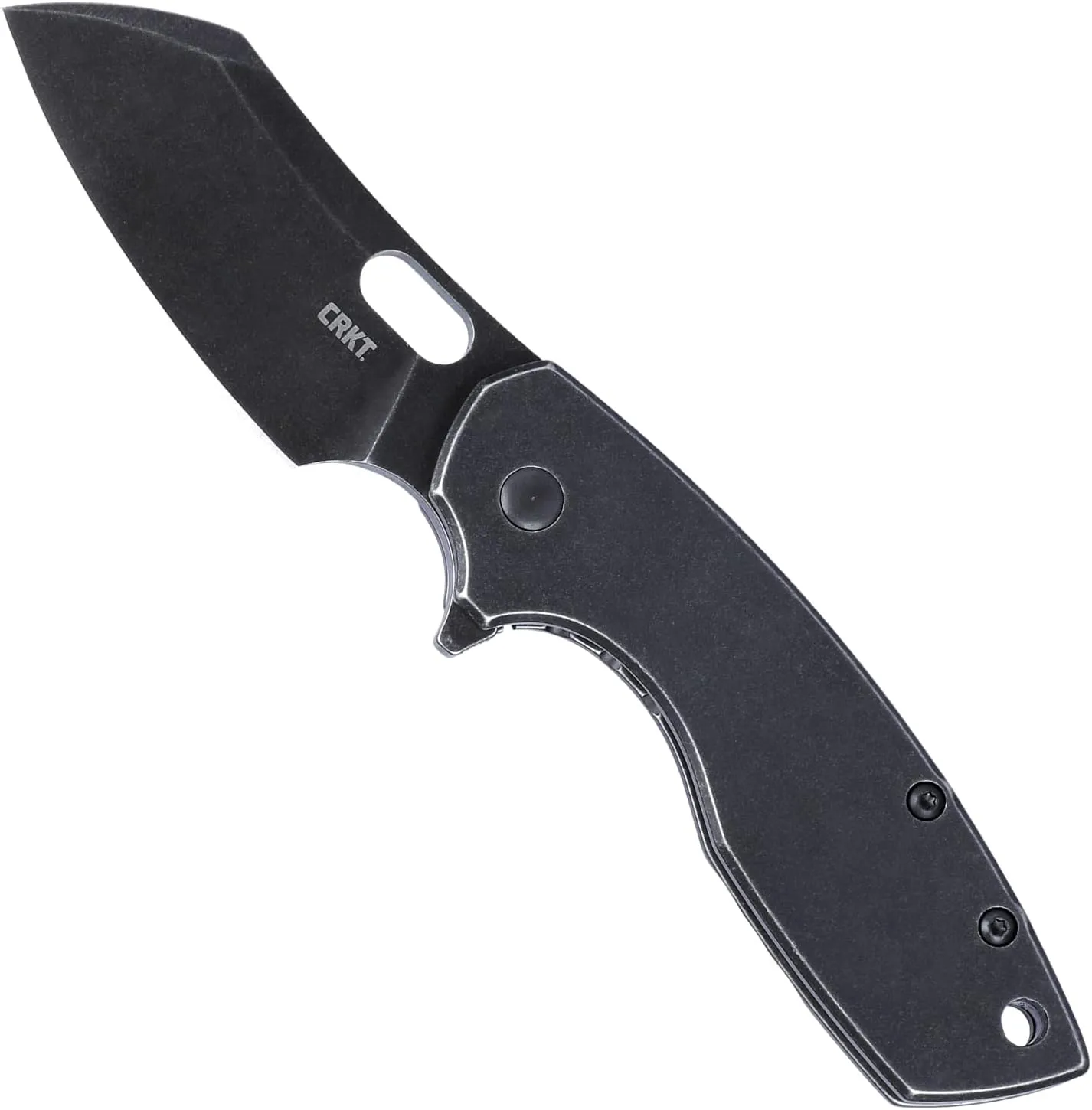 CRKT Pilar II Large EDC Folding Pocket Knife: Everyday Carry, Black Blade, Flipper Open, Frame Lock, Stainless Steel Handle, Reversible Pocket Clip 5315KS
