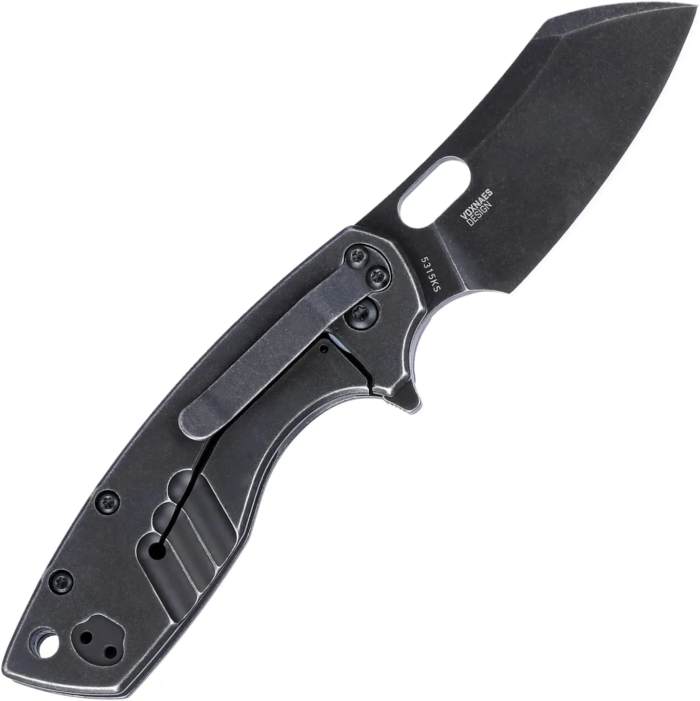 CRKT Pilar II Large EDC Folding Pocket Knife: Everyday Carry, Black Blade, Flipper Open, Frame Lock, Stainless Steel Handle, Reversible Pocket Clip 5315KS