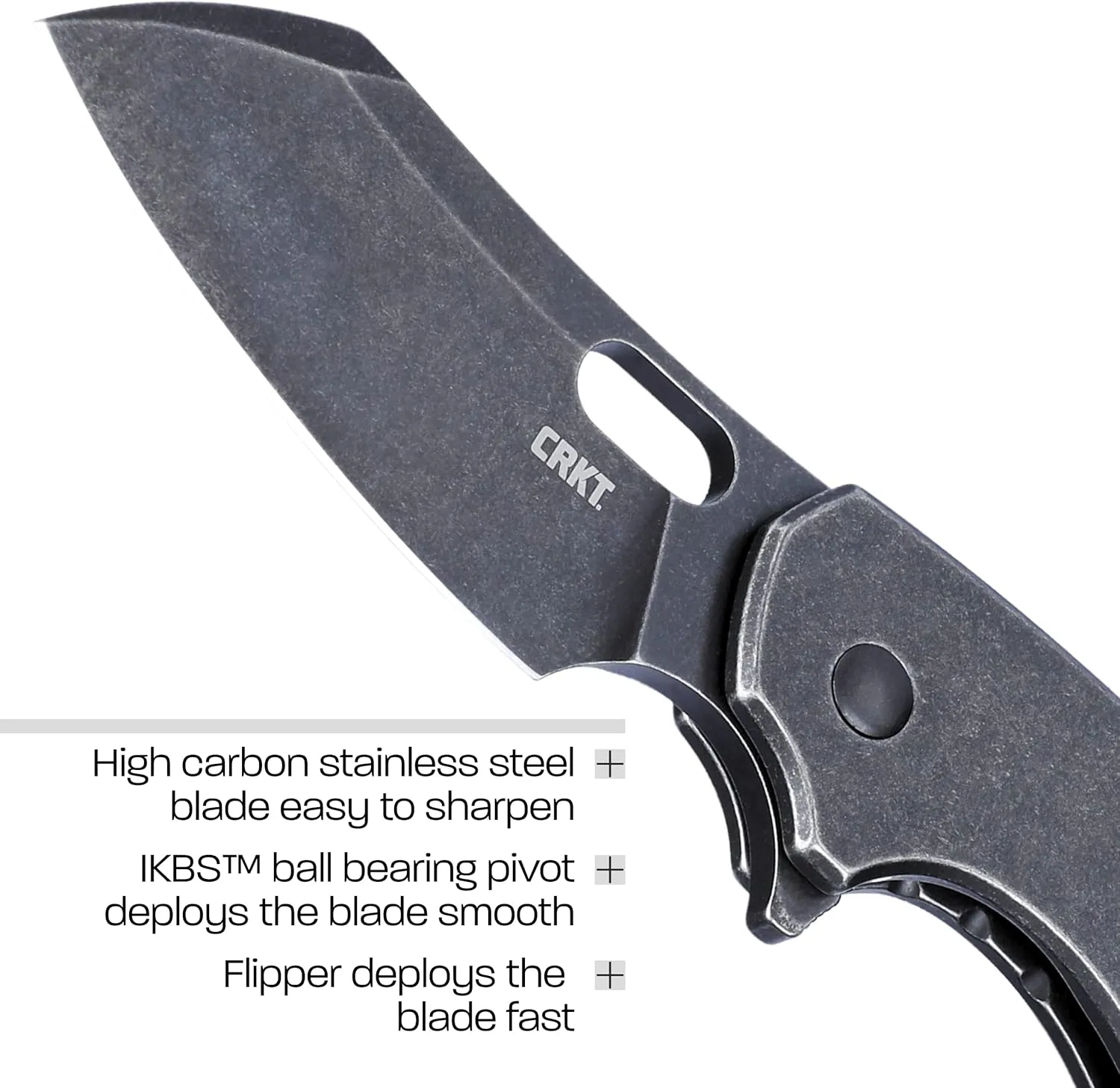 CRKT Pilar II Large EDC Folding Pocket Knife: Everyday Carry, Black Blade, Flipper Open, Frame Lock, Stainless Steel Handle, Reversible Pocket Clip 5315KS