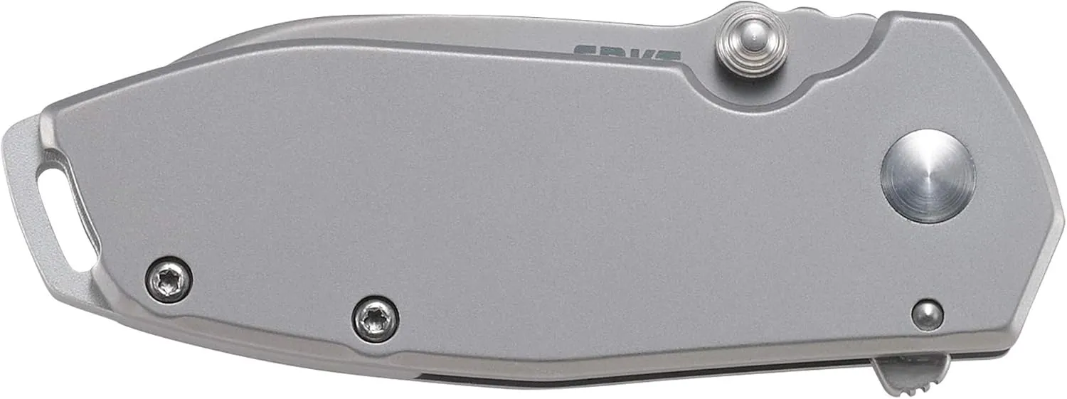 CRKT Squid Everyday Carry Assisted Folding Knife with Frame Lock: Stainless Steel Plain Edge Blade, Stainless Steel Handle, Pocket Clip, 2492